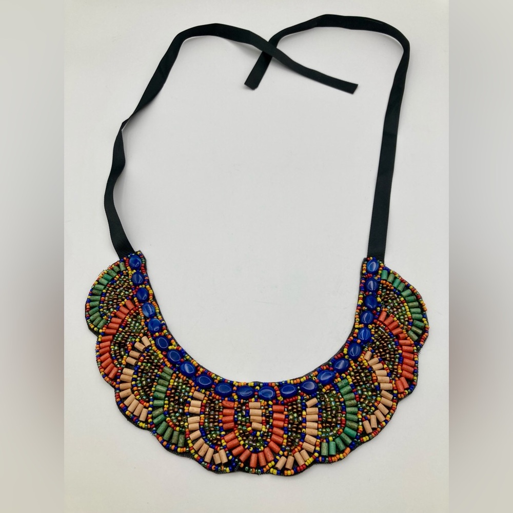 Boho Handmade Multicolor Beaded Collar Necklace Tribal Statement Jewelry